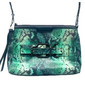 Aimee Kestenberg Snakeskin Crossbody Bag Teal